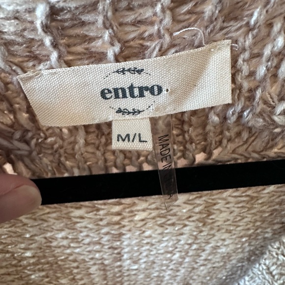 Entro Textured Beige Open Cardigan- M/L - Picture 4 of 5